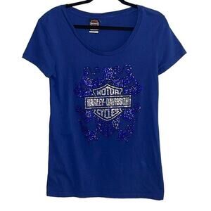 Harley-Davidson Motorcycles Studded T-Shirt Women's‎ L